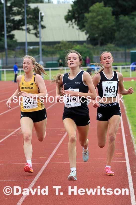 Womens under-17s 1500 metres, 2023 Northern Under-13s, Under-15s and Under-17s, Middlesbrough.  Photo: David T. Hewitson/Sports for All Pics
